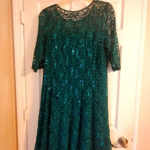 Lace and sparkle green dress. Size 18W